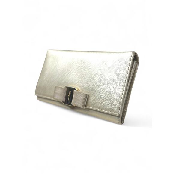 Salvatore Ferragamo Gold Leather Wallet - Picture 3 of 6